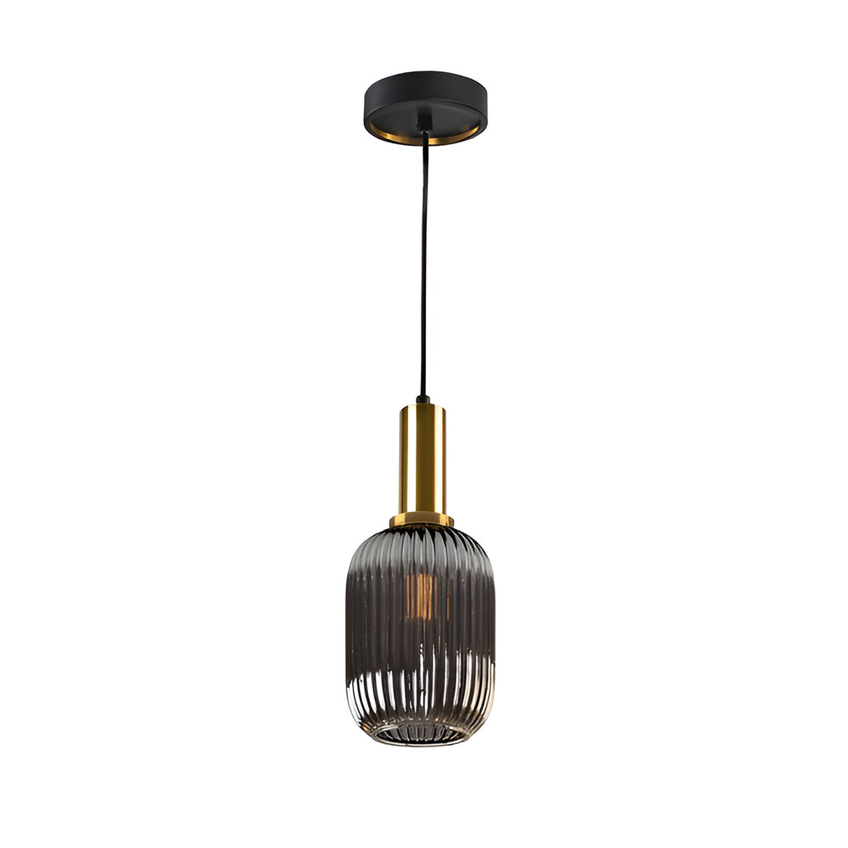 Norma 1 Light Glass Pendant - Smoked Black