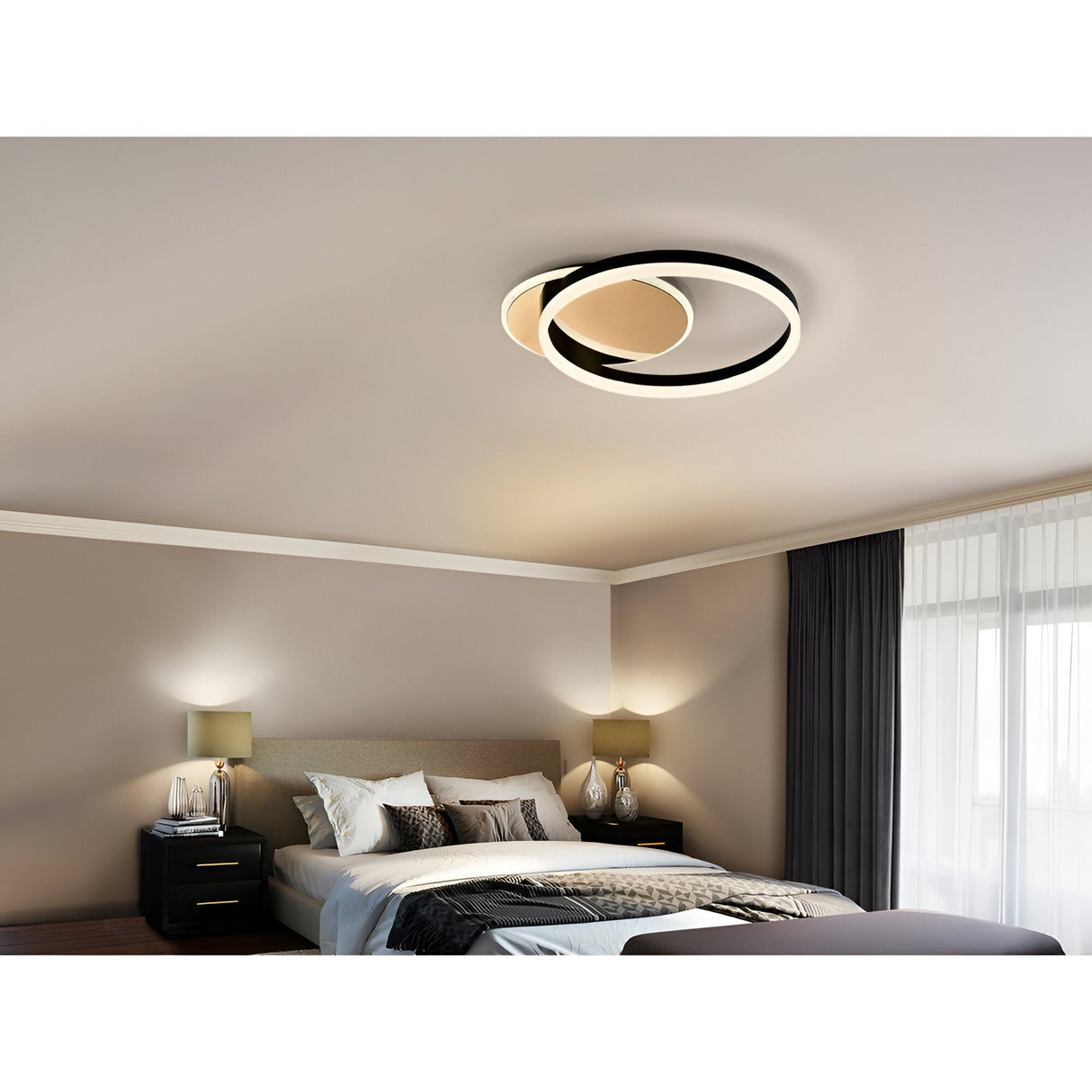 Oriel LED Wall/Flush Ceiling Light 38W 3000K - Gold/Black