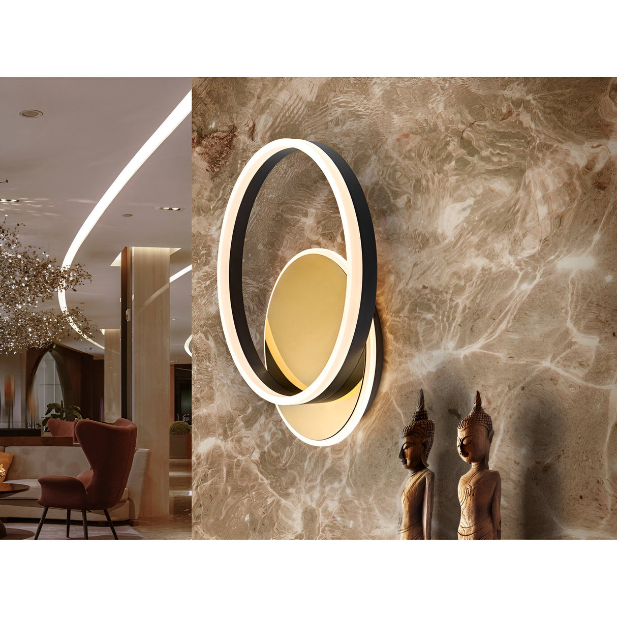 Oriel LED Wall/Flush Ceiling Light 38W 3000K - Gold/Black