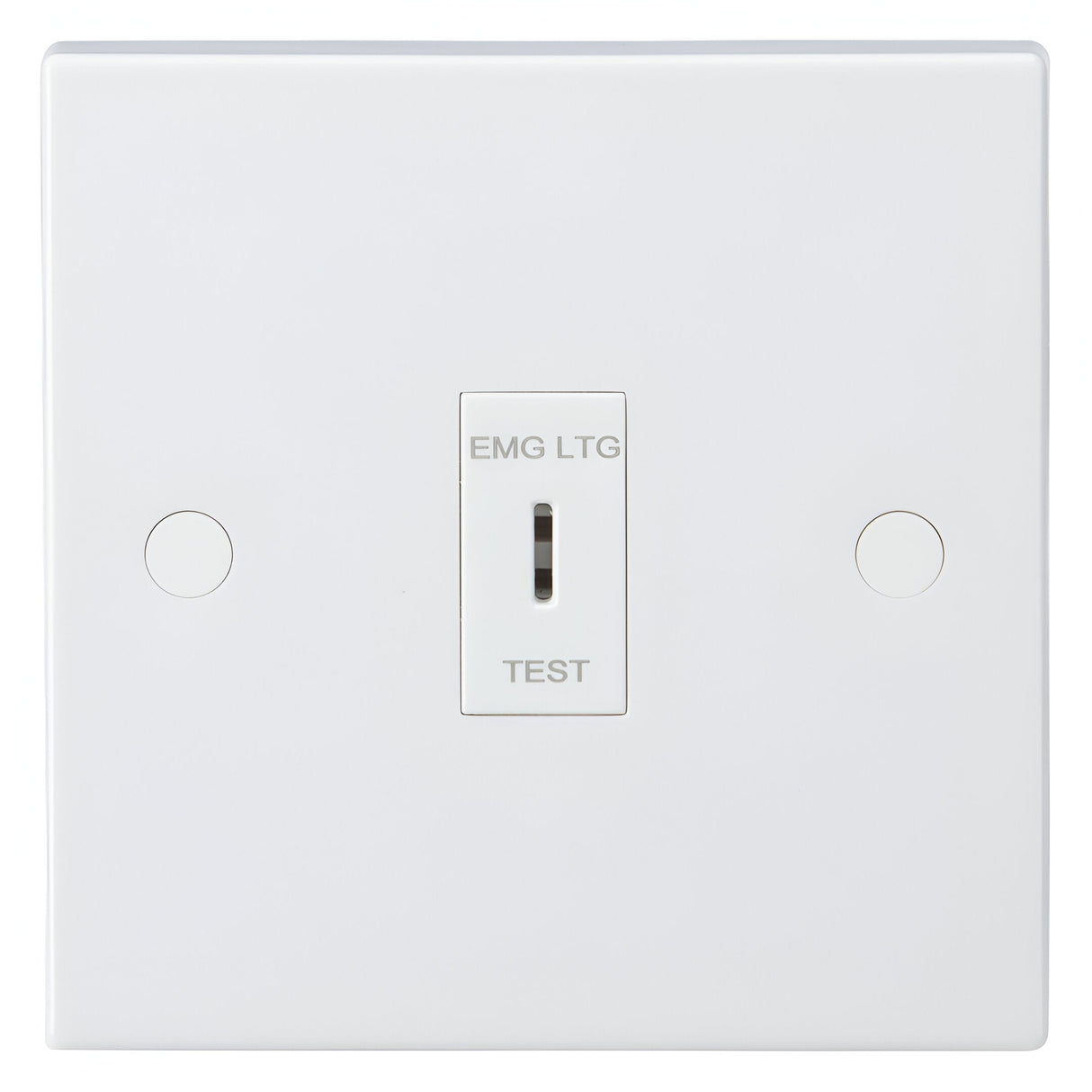 10AX 1 Gang DP Key Switch "EMG LTG TEST" - White (Square Edge)