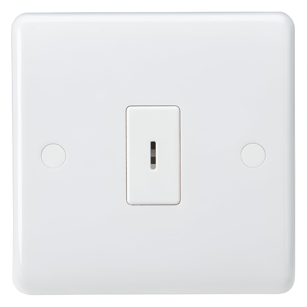 10AX 1 Gang SP 2-Way Key Switch - White (Rounded Edge)