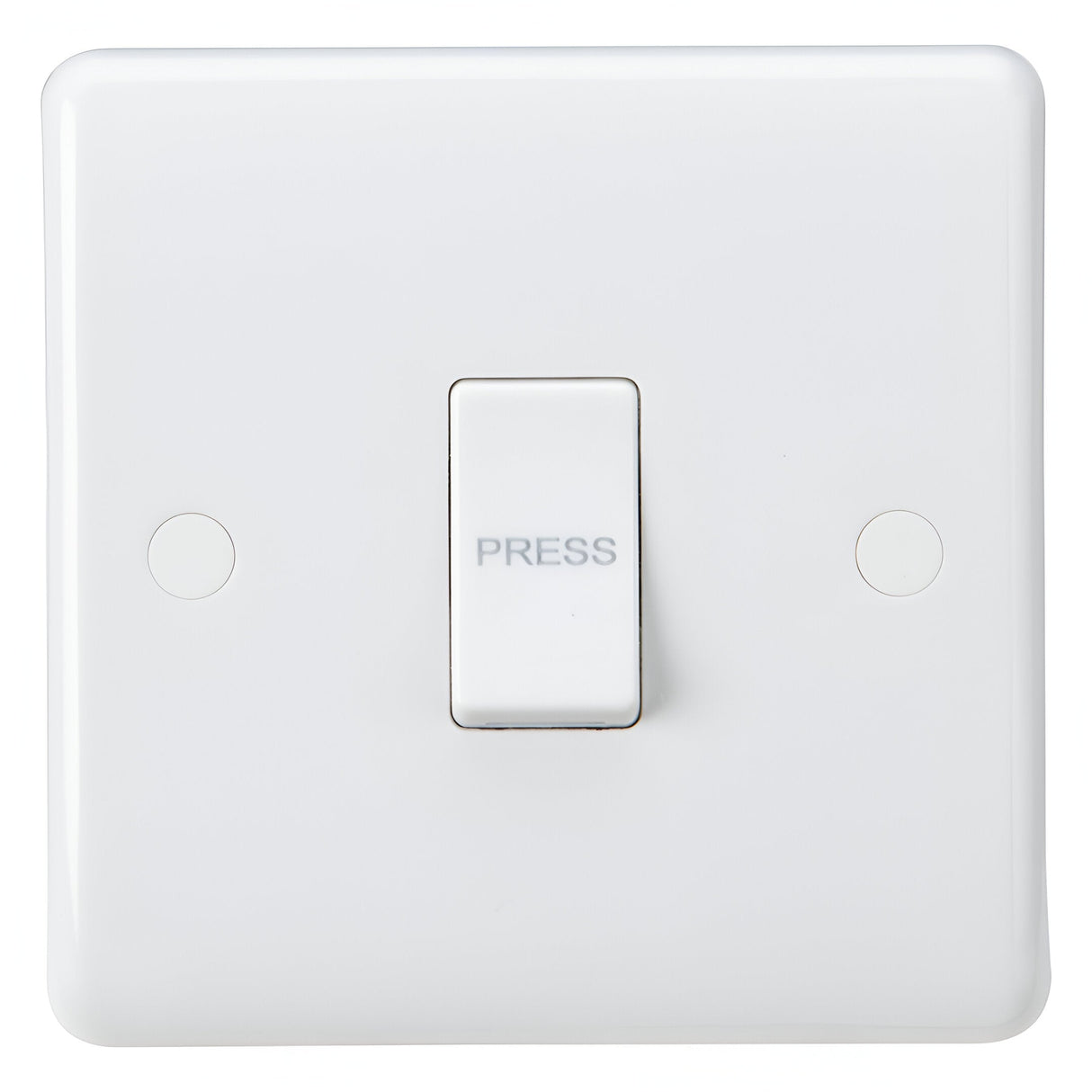 10AX 1 Gang 2-Way Retractive Switch "PRESS" - White (Rounded Edge)