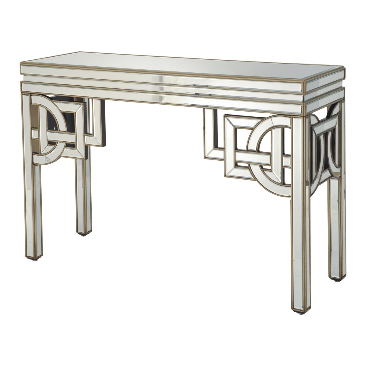 Claridge Deco Mirrored Console Table - Silver