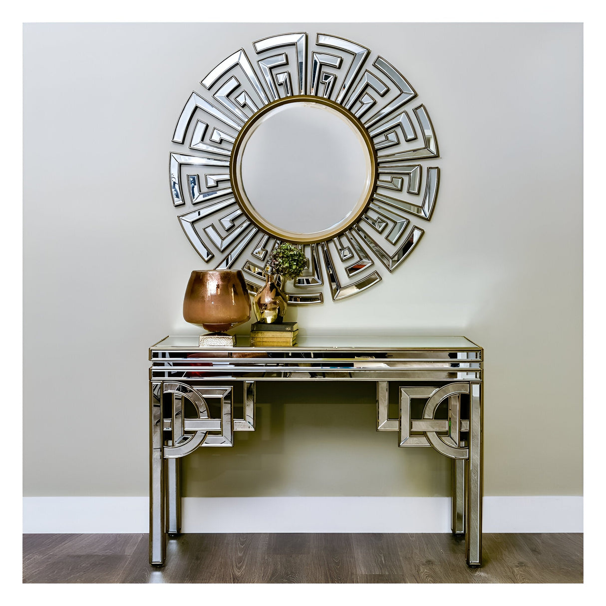 Claridge Deco Round Wall Mirror Gold - 120cm