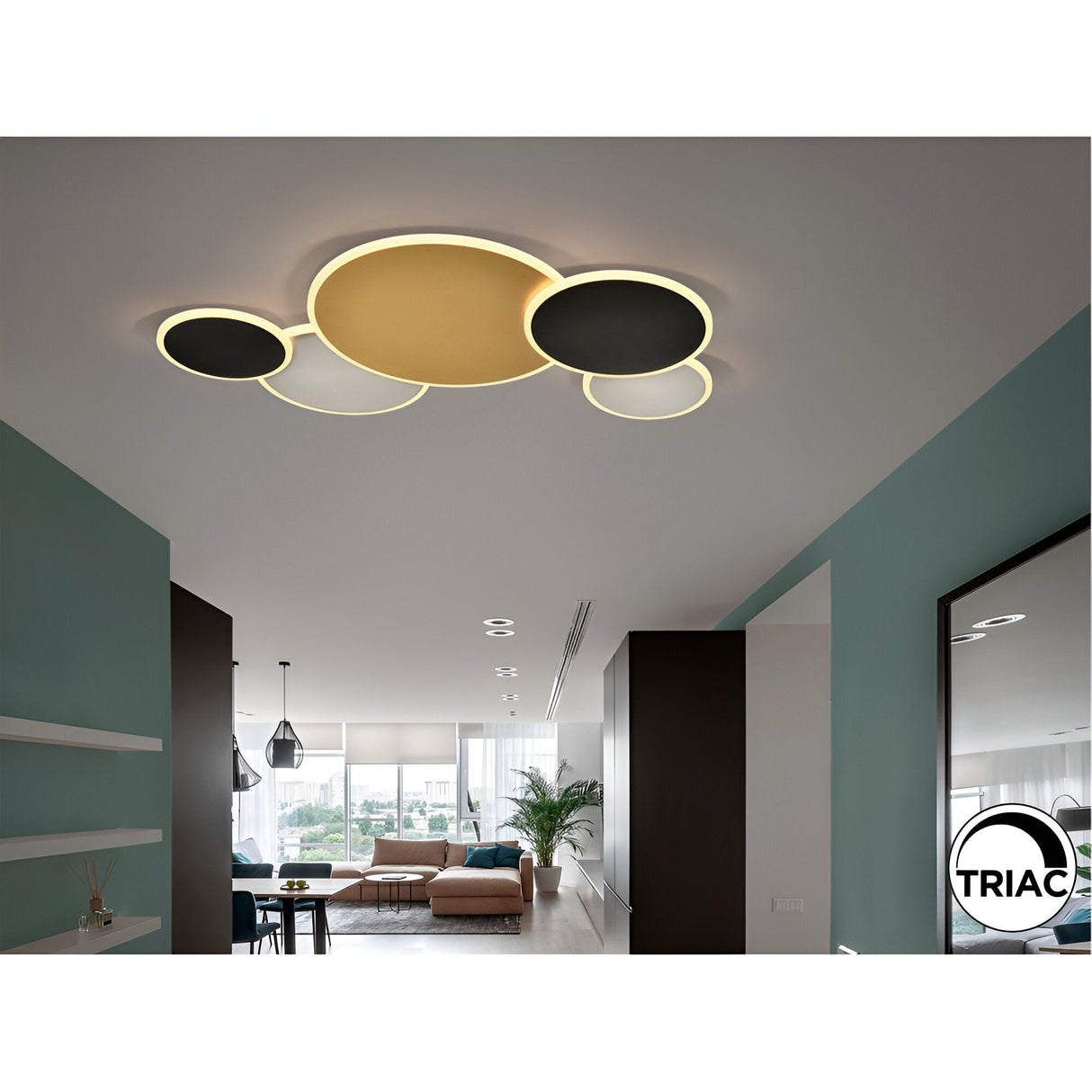 Umbra Dimmable LED Flush Light 48W 3000K - Multicoloured