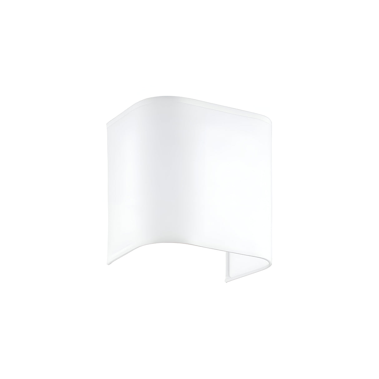 The Prismia Wall Lampshade - White is a modern and minimalist wall light fixture with a sleek, smooth, curved translucent cover. Its simple yet elegant design perfectly complements contemporary interiors while providing a soft, diffused glow.