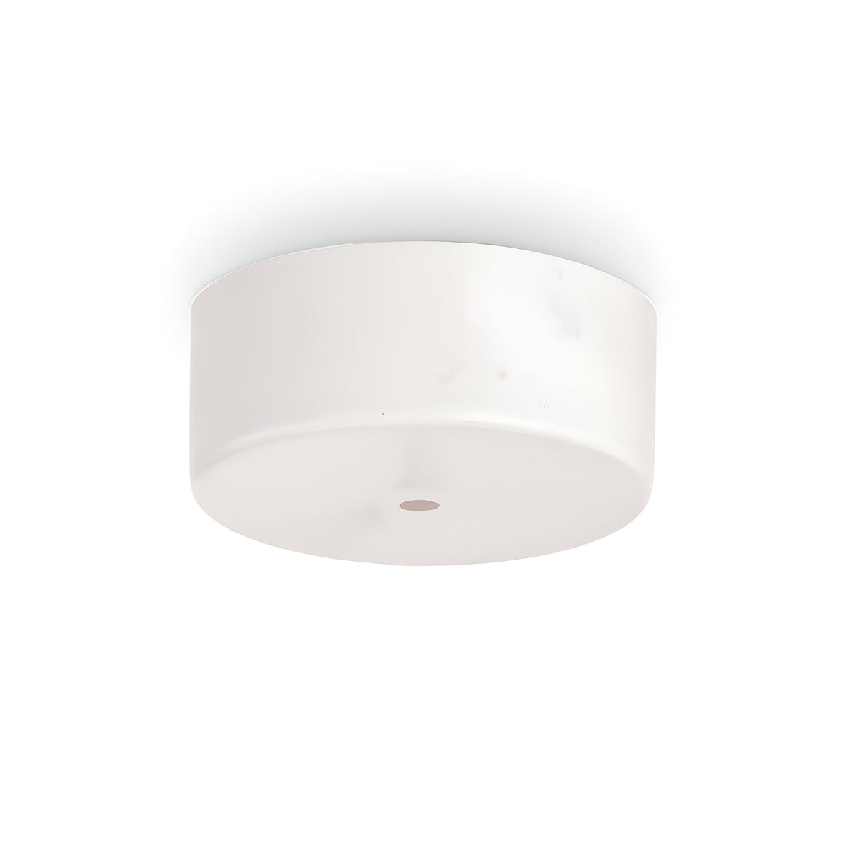 The Glacia-1 1 Light Magnetic Ceiling Rose in white is a simple, round ceiling fixture with a smooth finish that embodies modern lighting elements. It is mounted flush against the ceiling, featuring a small central opening for a sleek appearance.