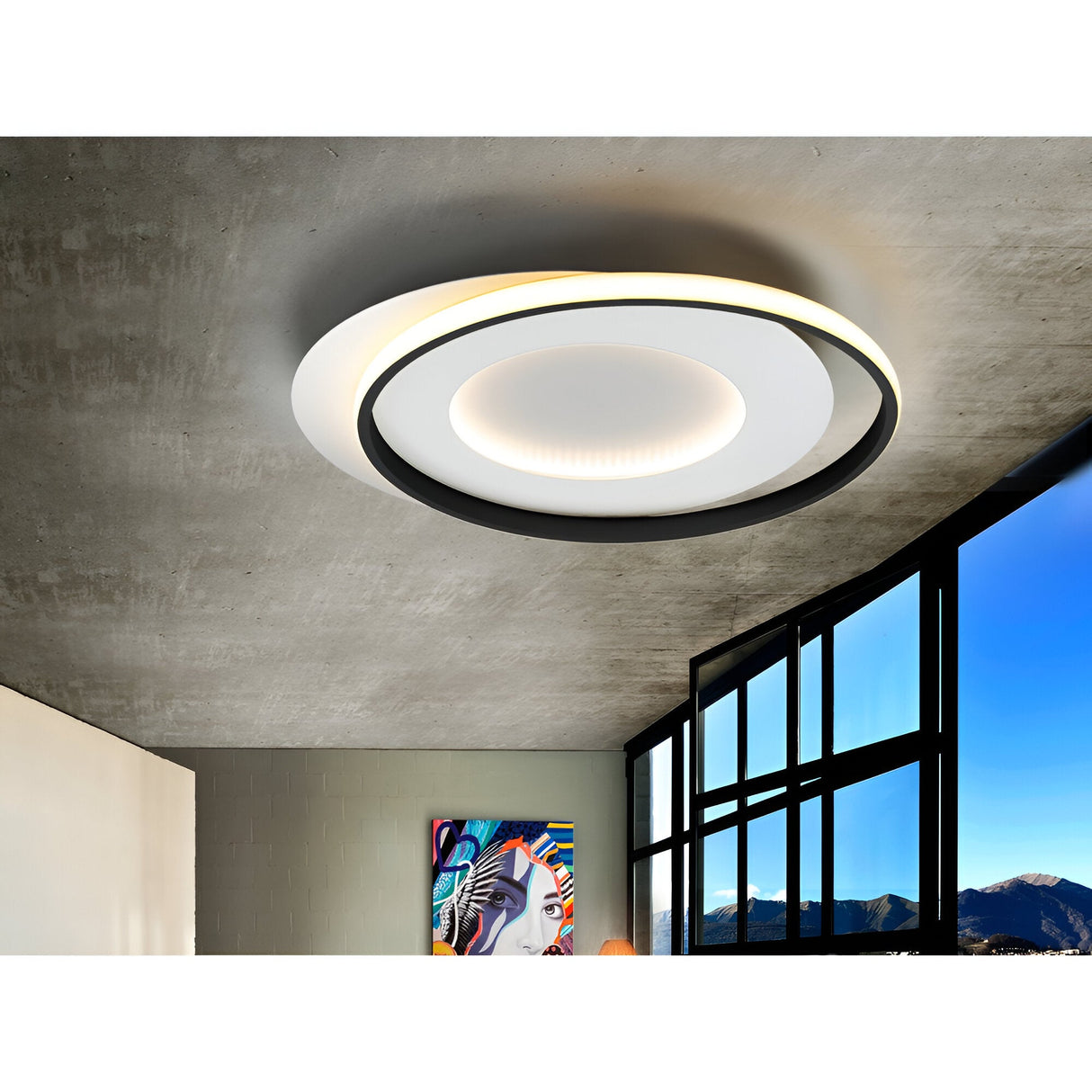 Limbos LED Flush Ceiling Light 40W 4000K - White/Black