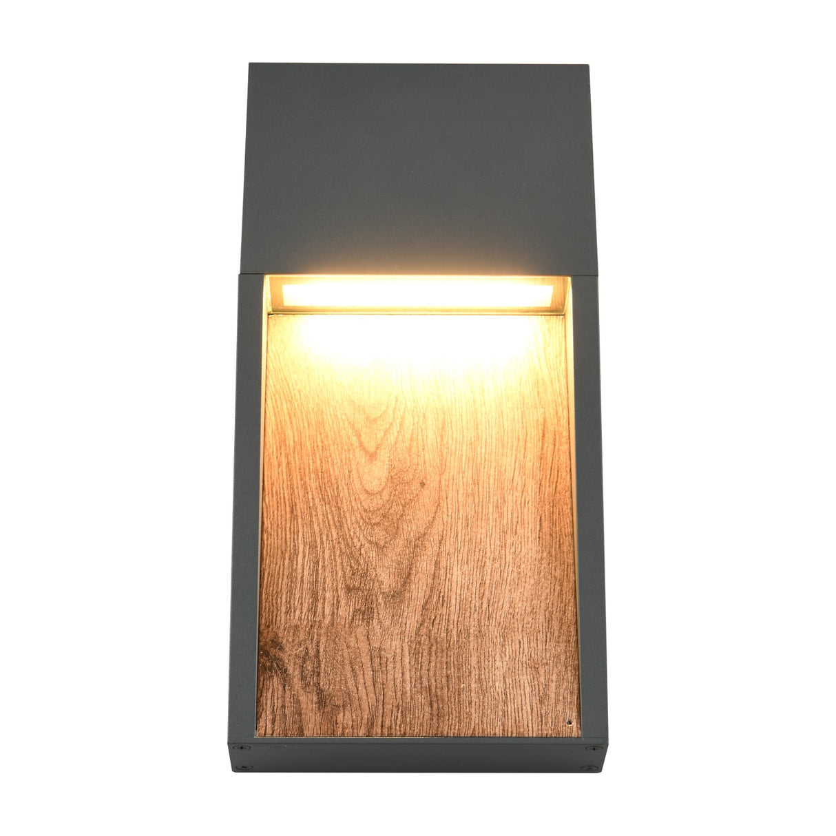 Salmon LED Square Outdoor Wall Light – Wood Effect