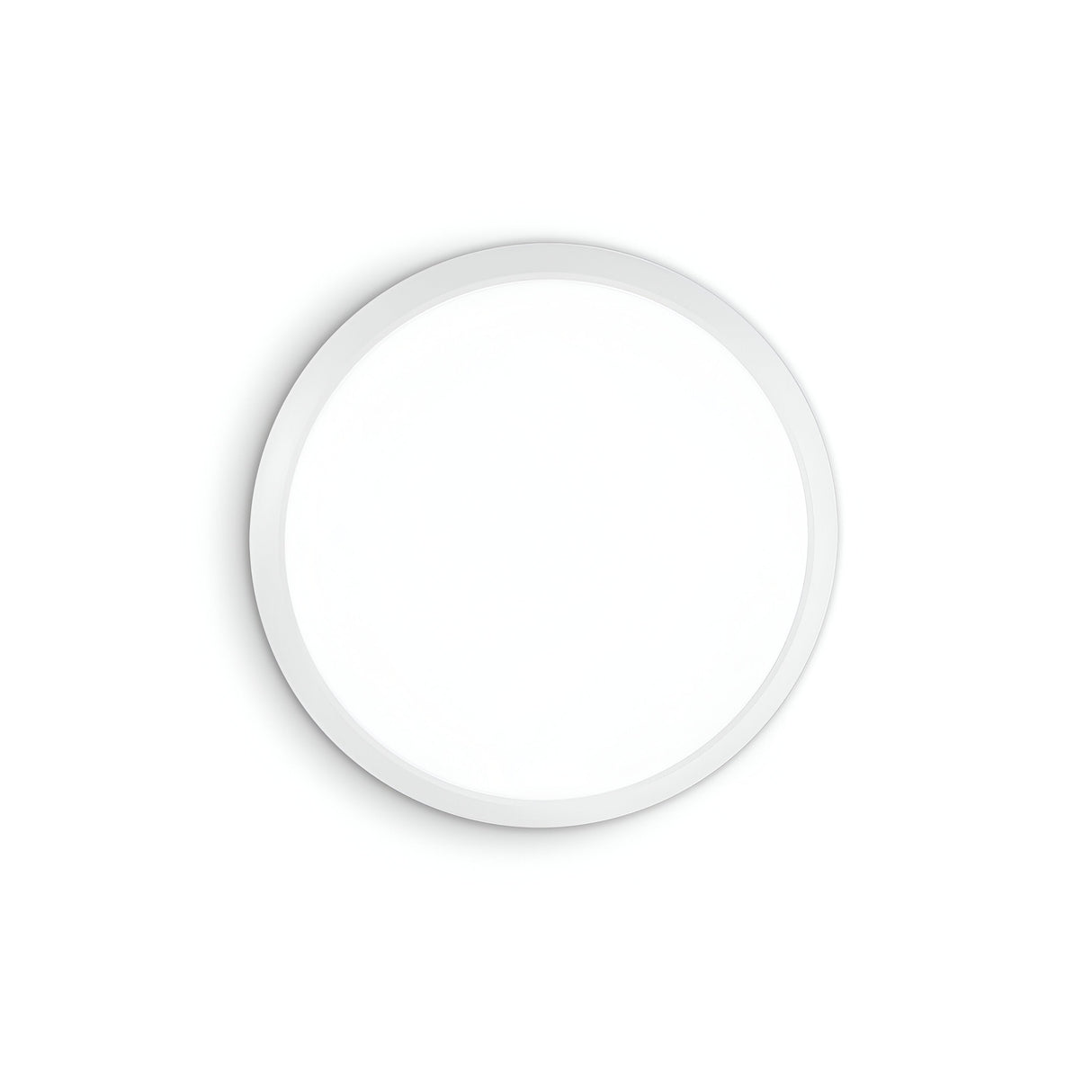 Introducing the Mono LED Flush Ceiling Light, a minimalist design featuring a flat, circular shape with a sleek white finish. This 39cm round light emits a bright, even glow with its 24W power, ensuring easy installation for instant illumination.