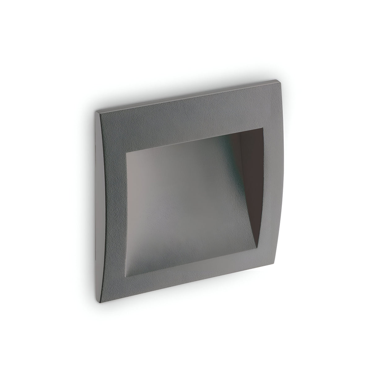 With its modern square shape, sleek curved design, and black finish, the IP65-rated Solyx Outdoor Recessed LED Wall Light 1.5W 3000K - Black, 9cm is perfect for a striking contrast against a white background.
