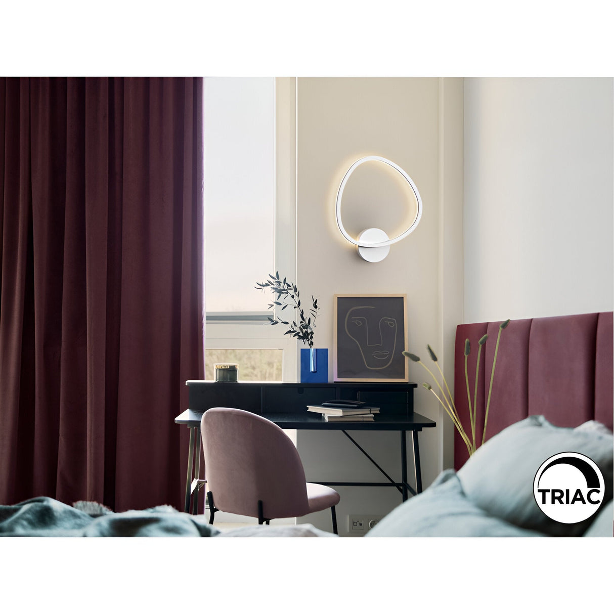 Opalis Dimmable LED Wall Light 27W 3000K - White