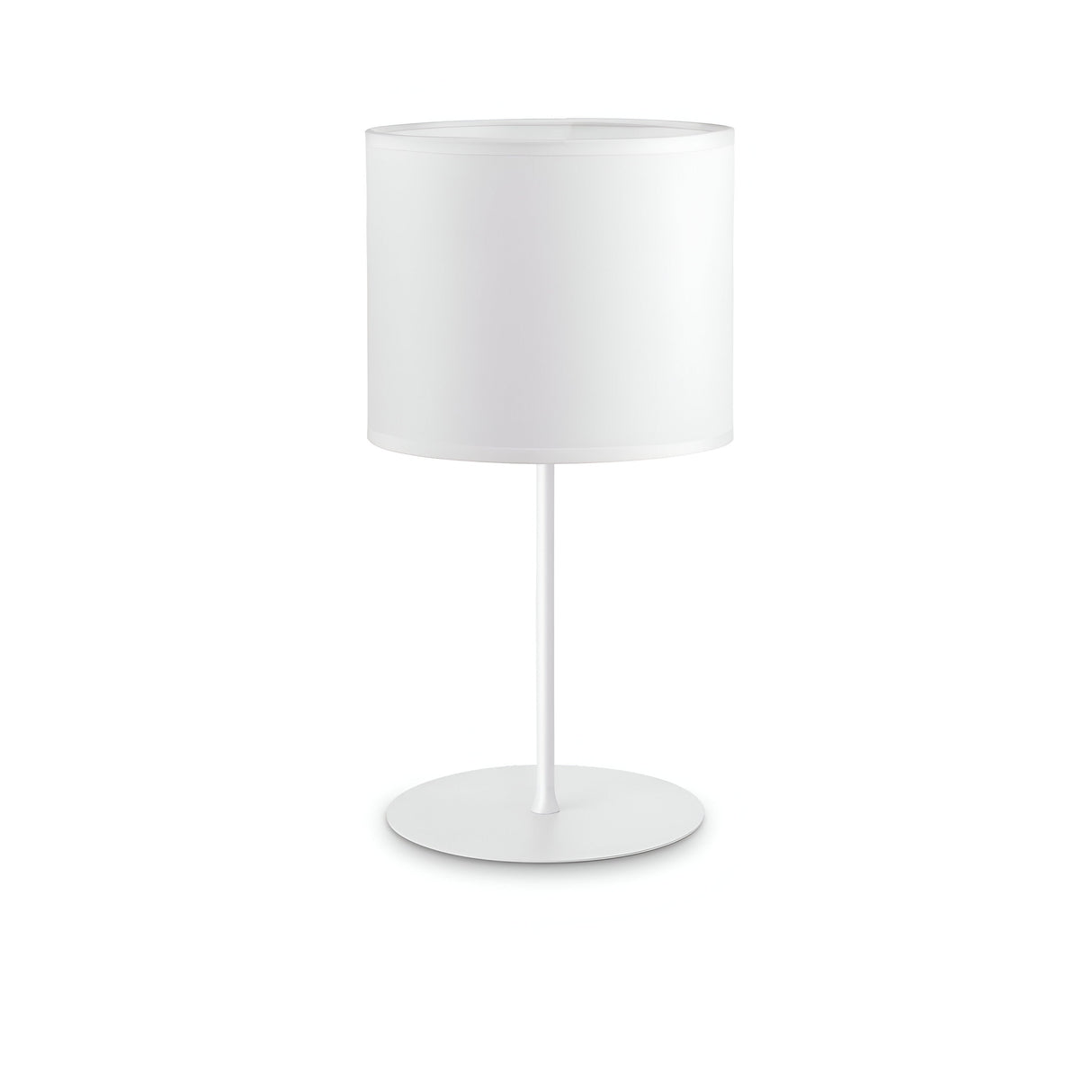 With its minimalist design, the Aethera Large Table Lamp in white features a cylindrical shade and slender base, making it an ideal addition to contemporary interiors. Its sleek elegance stands out beautifully against a plain white background.