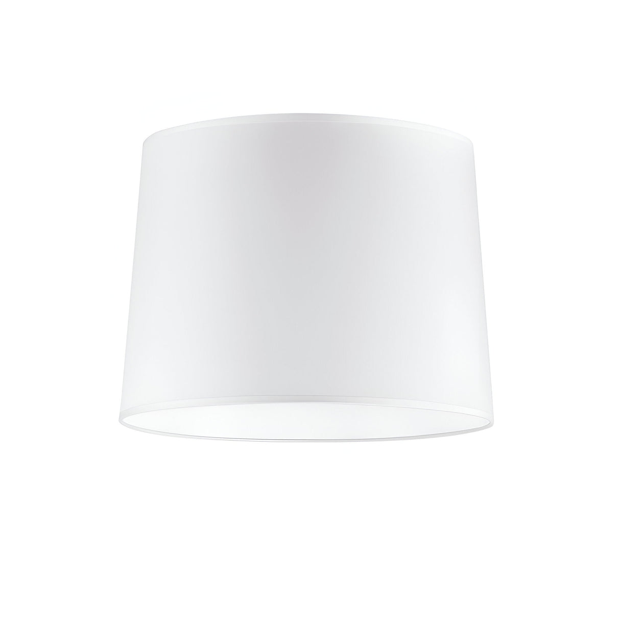Photographed against a plain white background, the Aethera Cone Lampshade in White features a 40cm slightly tapered cylindrical design.