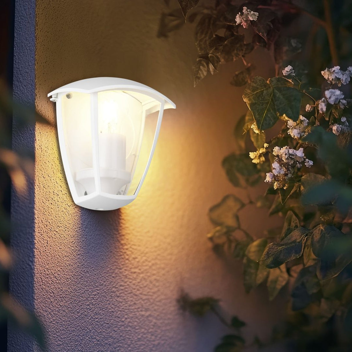 Venta Lantern Outdoor Wall Light – Matt White