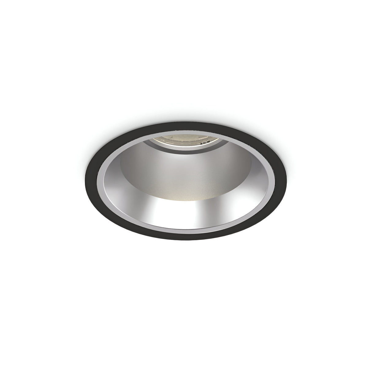 The Zeal Outdoor LED Recessed Downlight, featuring a 28W power rating and a sleek 4000K black metallic finish, boasts an IP54 rating. Its circular design stands out against a plain white background, making it ideal for both indoor and outdoor environments.