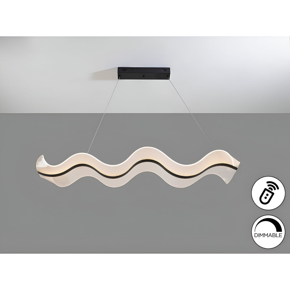 Olas CCT LED Linear Suspension Light - Black (With Remote Control)