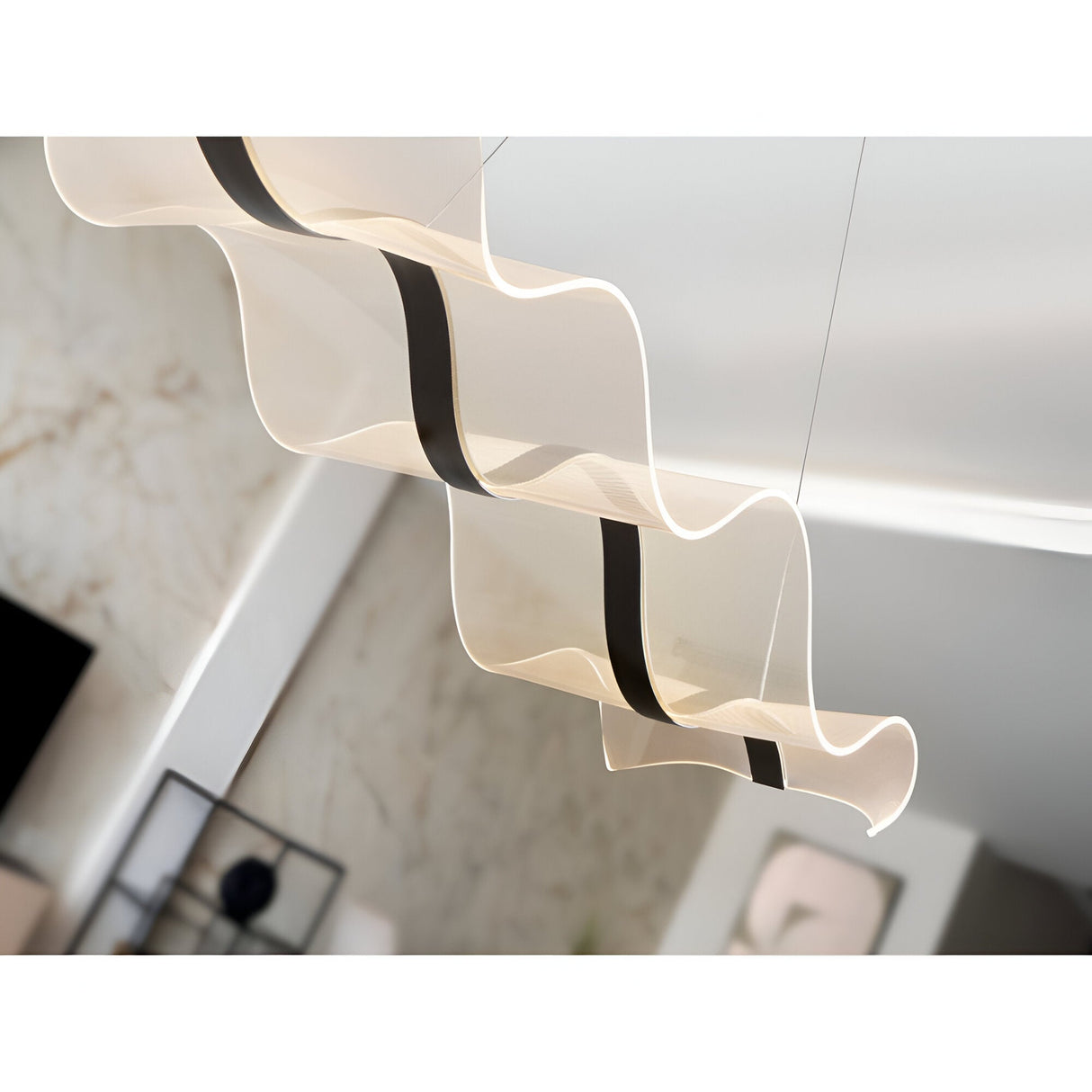 Olas CCT LED Linear Suspension Light - Black (With Remote Control)