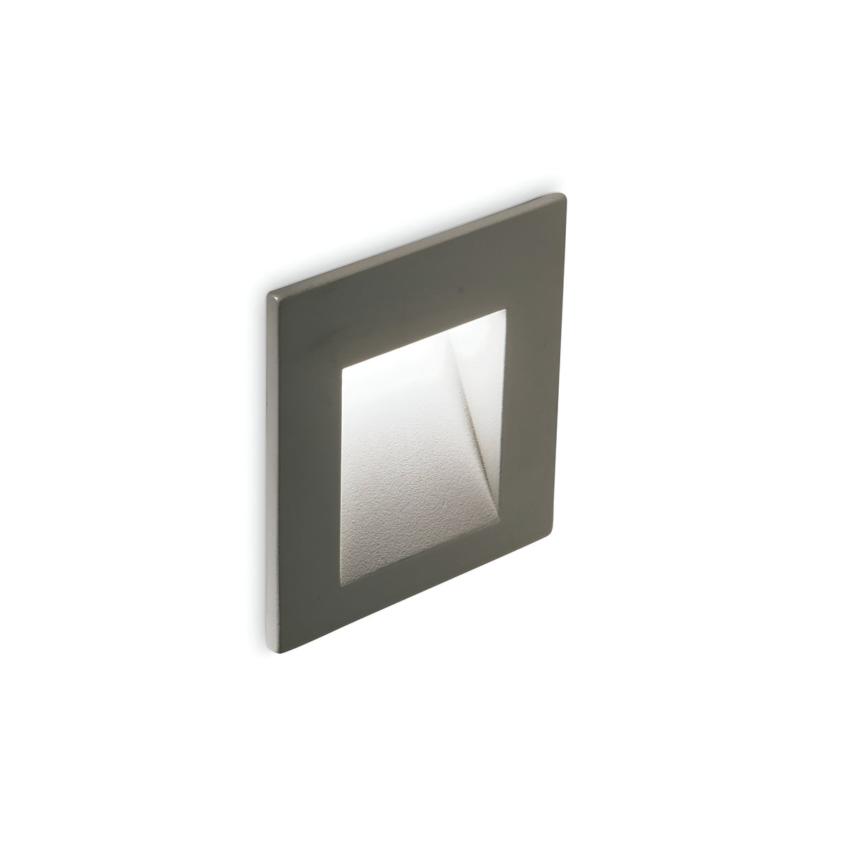 The Pulse Outdoor LED Recessed Wall Light 2W 3000K - Anthracite showcases a modern, square-shaped design with an anthracite finish. This minimalist fixture is ideal for contemporary interiors, providing a gentle downward glow through its open square space.