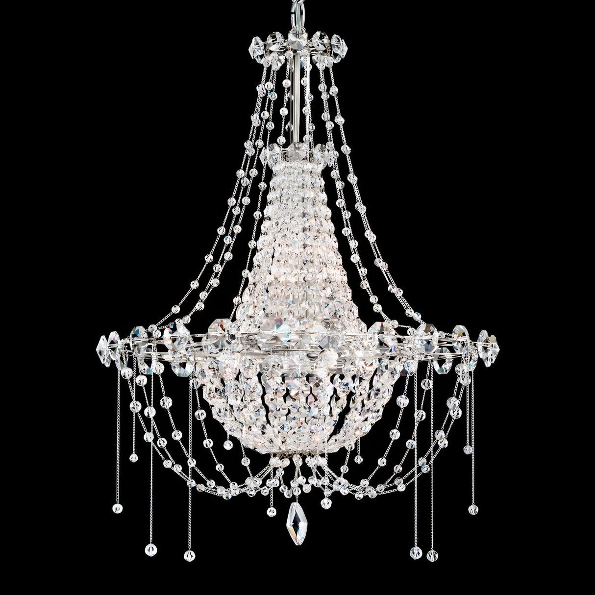 Amara 6 Light K9 Crystal Small Chandelier - Chrome