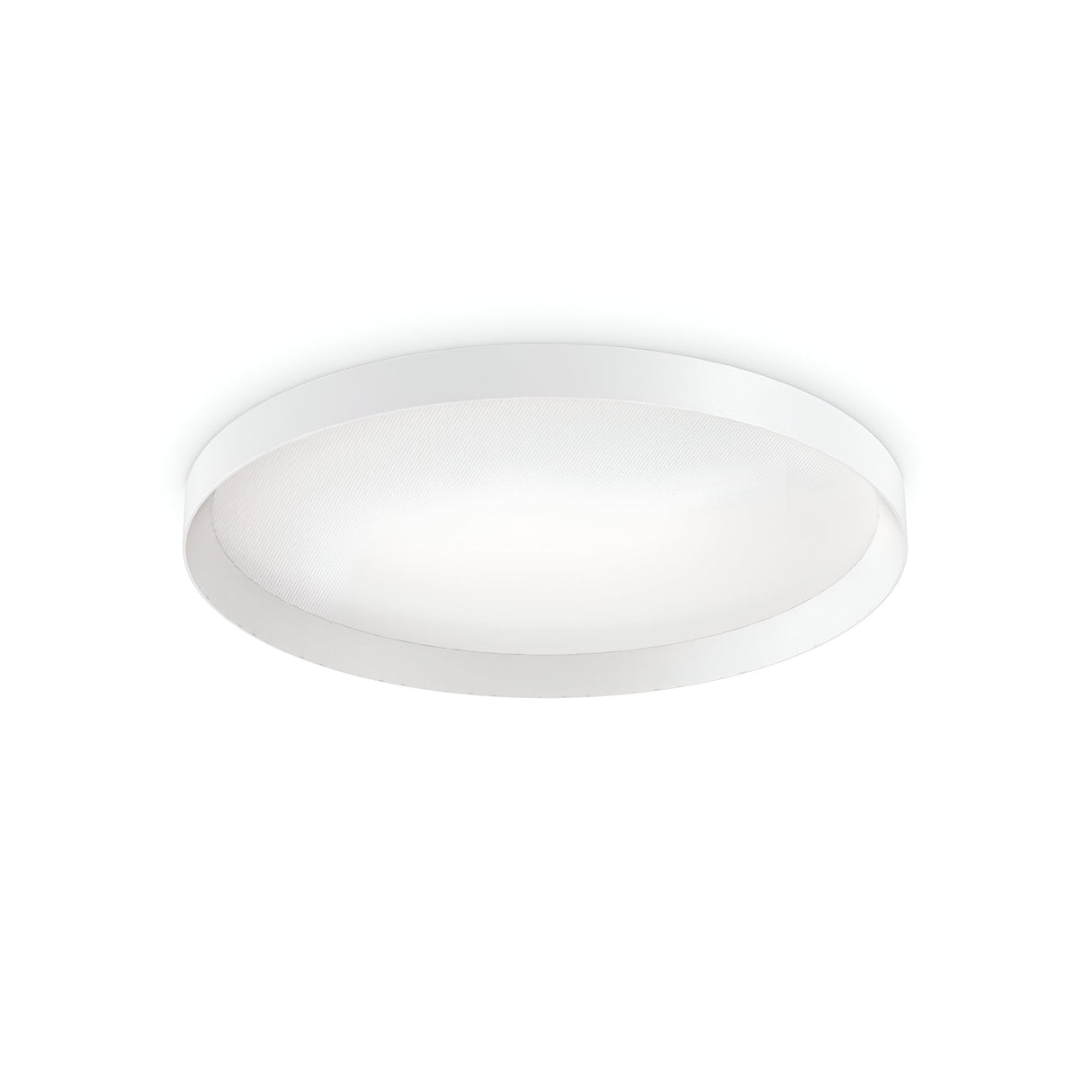 Introducing the Spark LED Flush Light 53W 4000K in White, featuring a modern round design with a smooth, minimalistic aesthetic. Mounted flush against the ceiling, this energy-efficient fixture offers an elegant and sleek appearance that perfectly complements contemporary lighting styles. With a 60cm diameter, it is an ideal choice for enhancing any modern space.