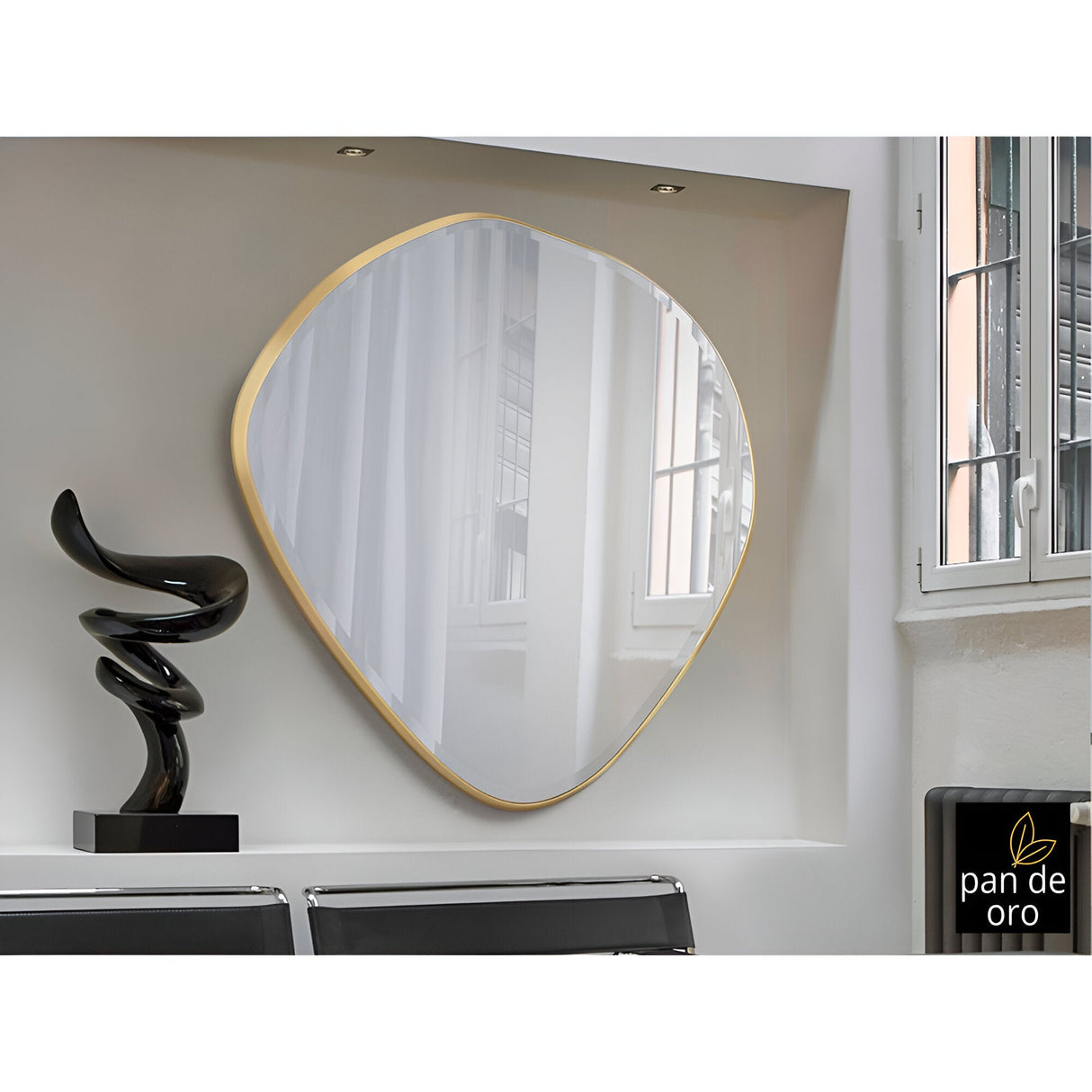Mimo Asymmetrical Wall Mirror Gold – 114x110cm