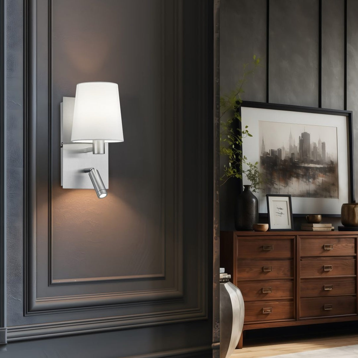 Marriot 2 Light Fabric Ceiling Light – Satin Nickel