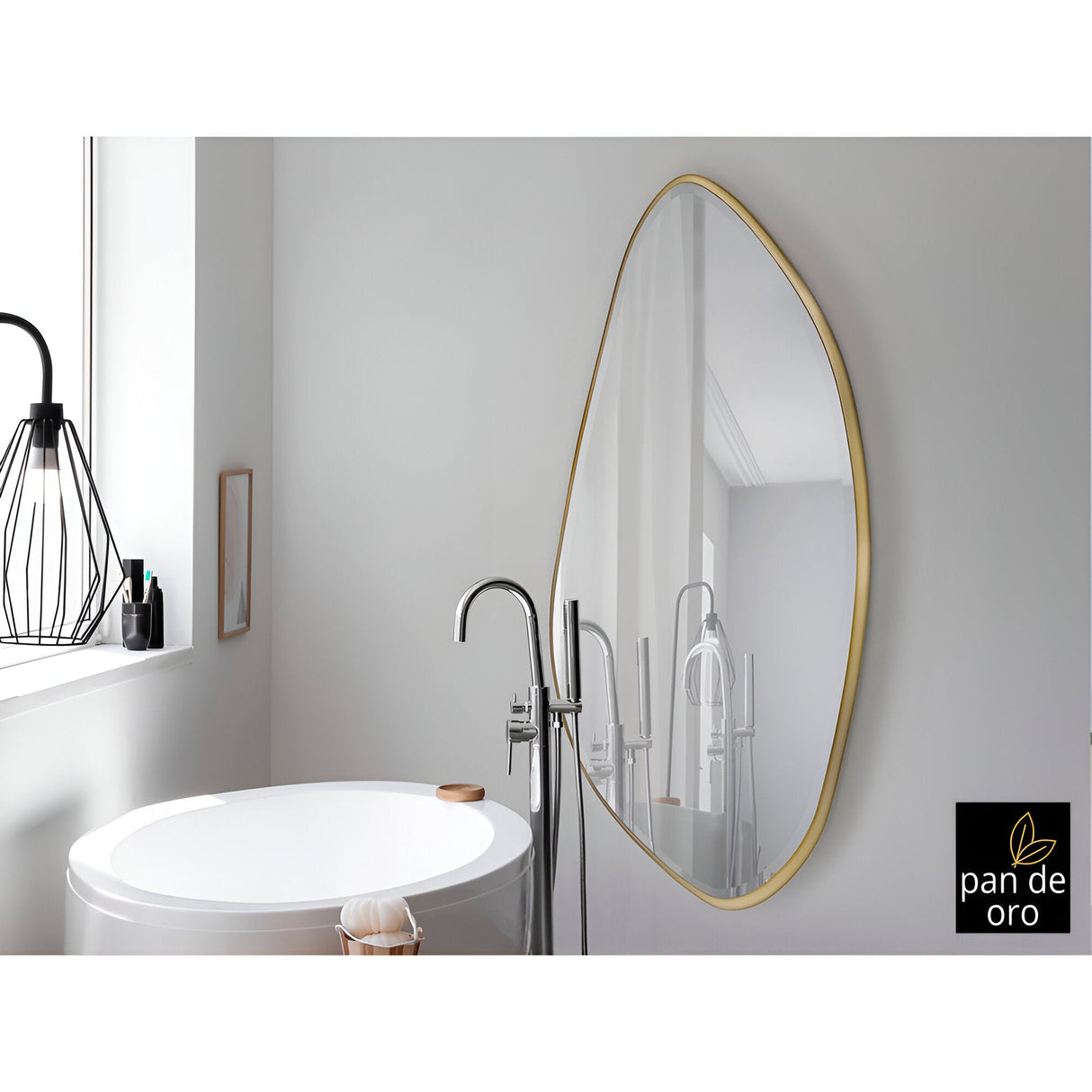 Mimo Asymmetrical Wall Mirror Gold – 170x80cm