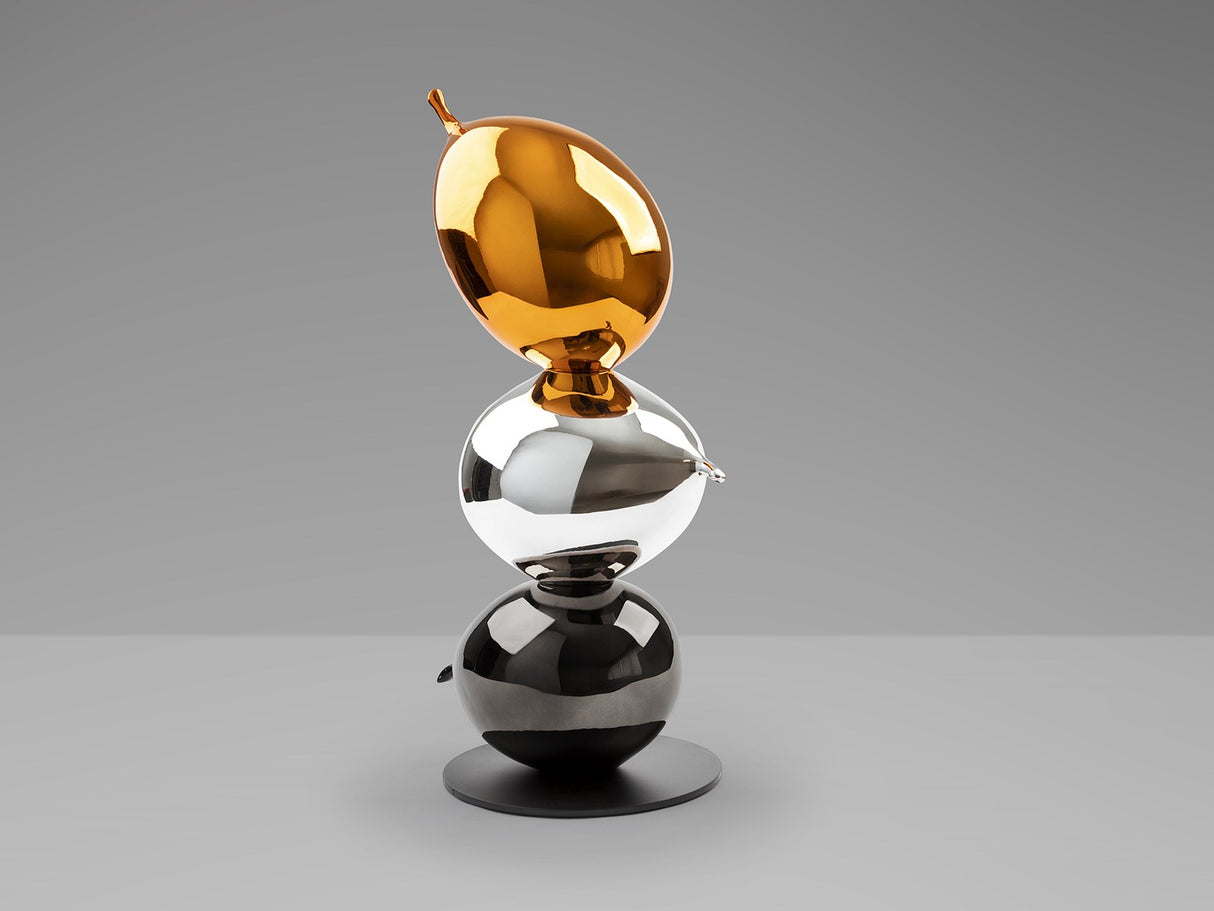Globos Sculpture - Orange and Silver
