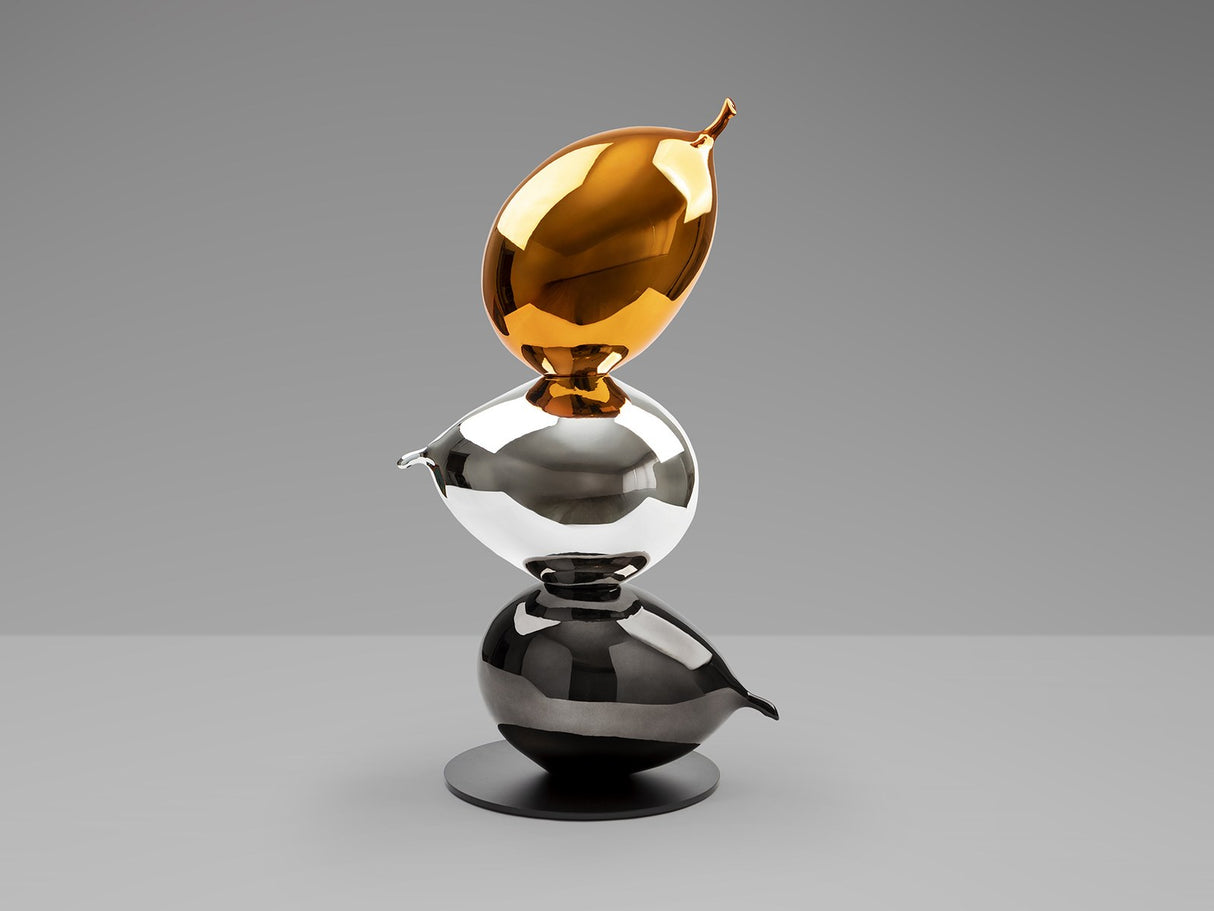 Globos Sculpture - Orange and Silver