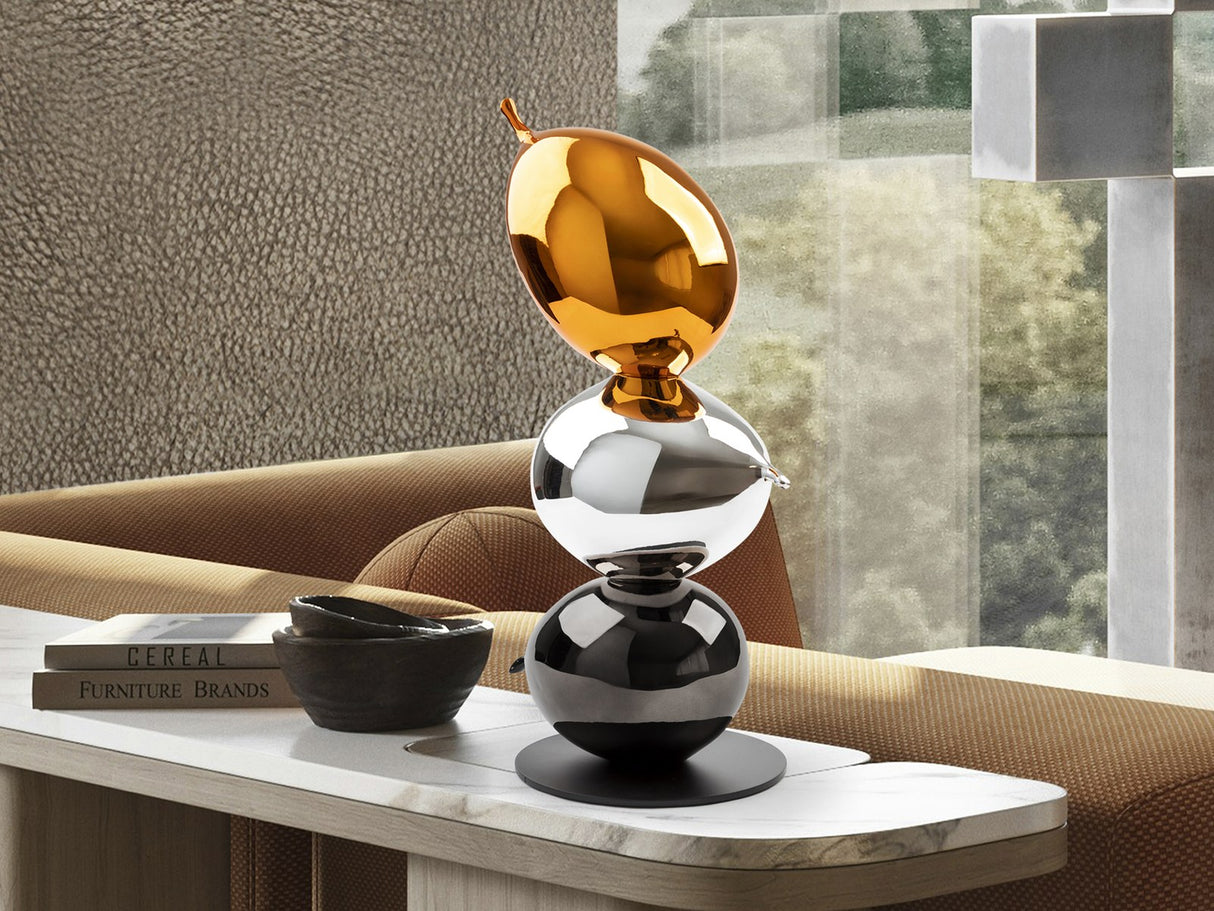 Globos Sculpture - Orange and Silver