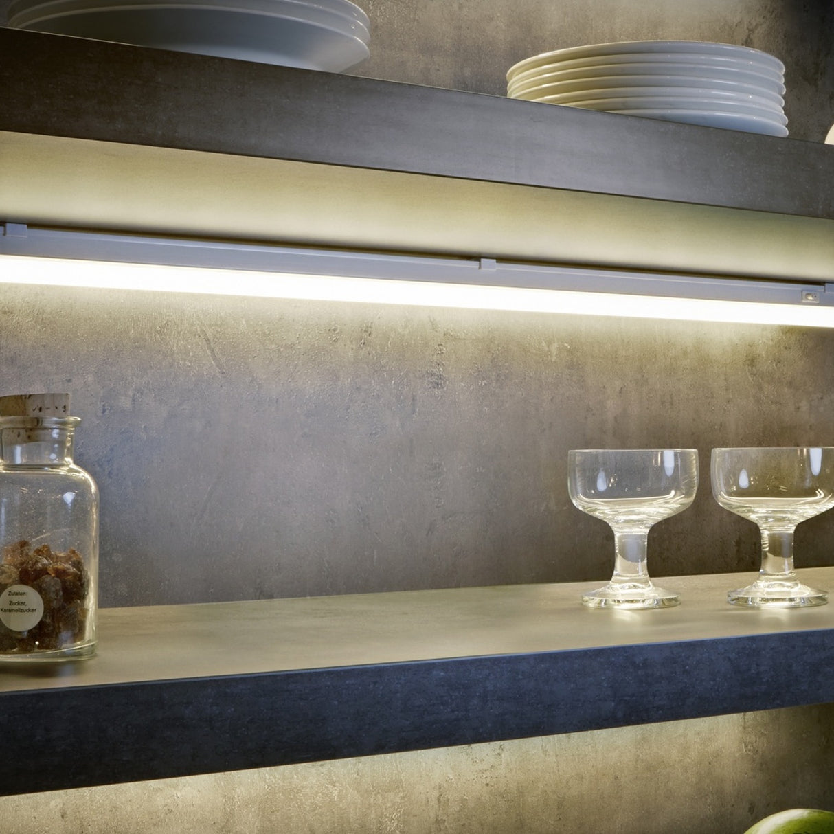 Ramon LED Glass 84cm Wall Light – White