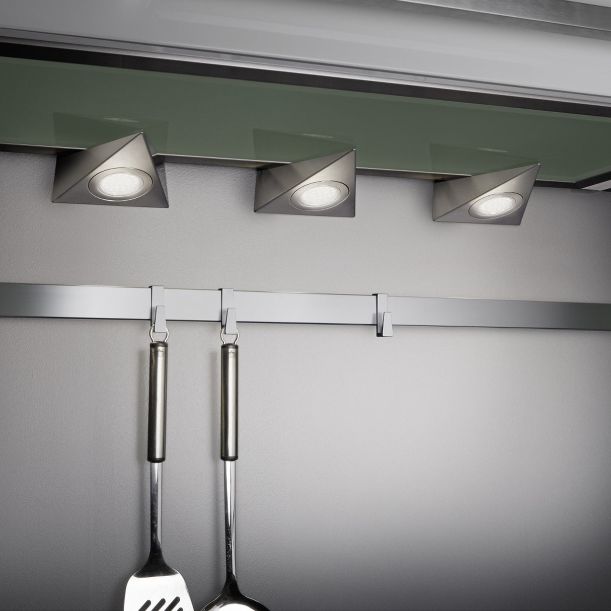 Ecco 3 Light LED Glass Wall Light – Satin Nickel