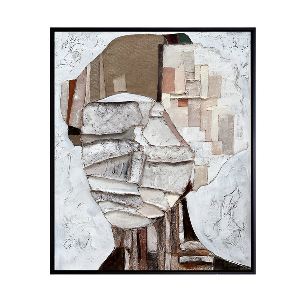 Mistery Abstract Portrait Bas-Relief Oil Painting - 94x124cm