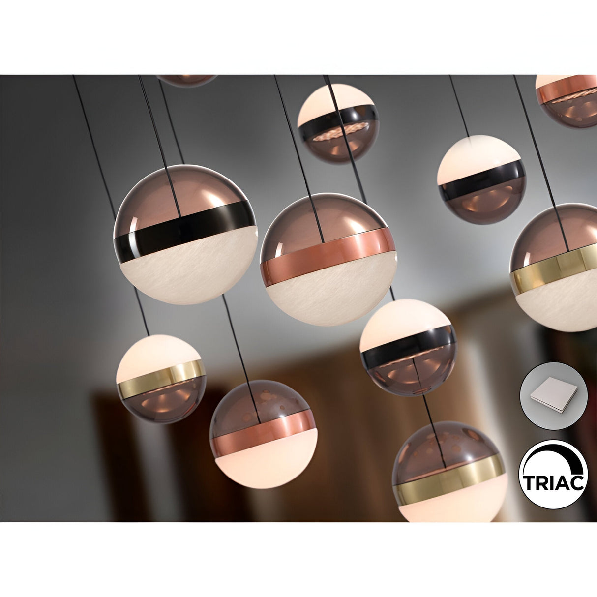 Orbes 13 Light Dimmable LED Cluster Pendant Light - Multicoloured (With Remote Control)