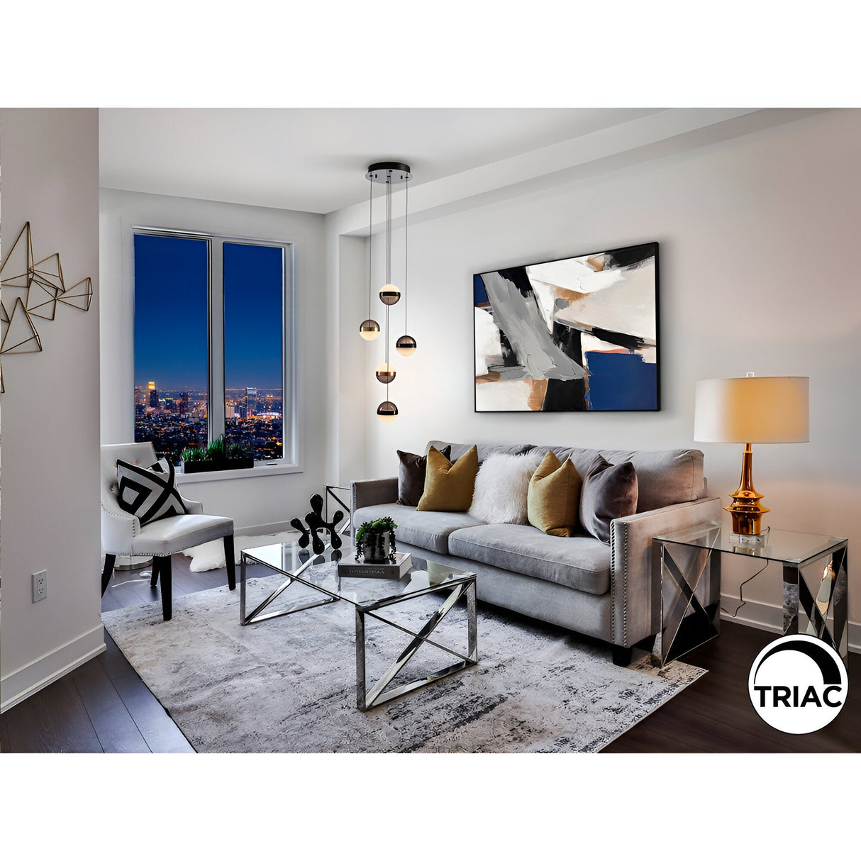 Orbes 5 Light Dimmable LED Cluster Pendant Light 36W 3000K - Multicoloured