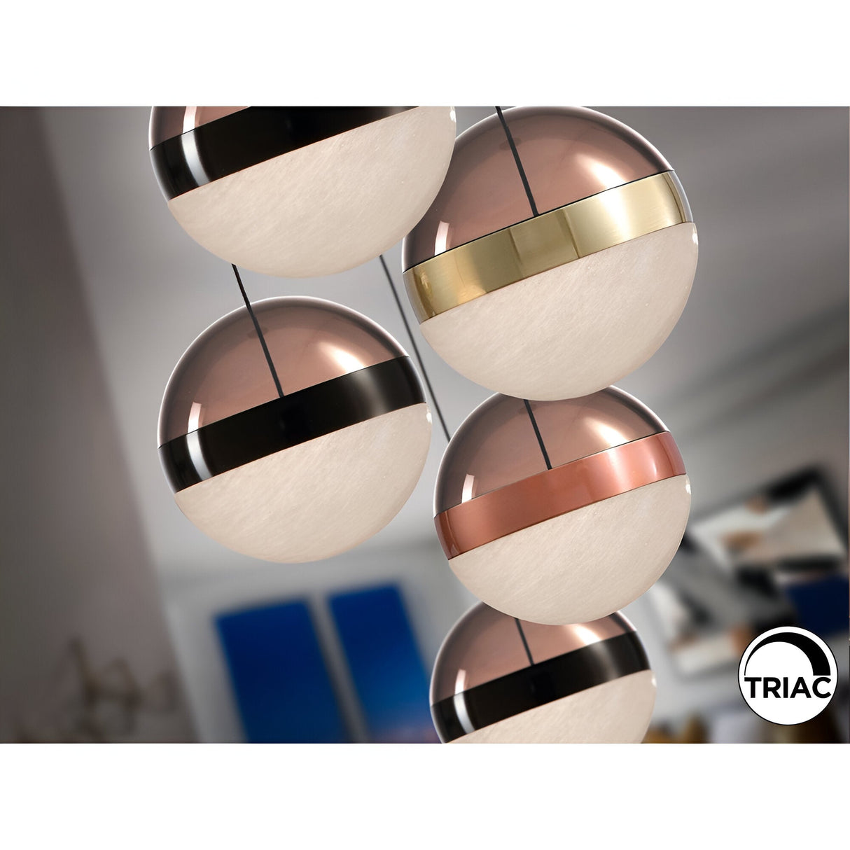 Orbes 5 Light Dimmable LED Cluster Pendant Light 36W 3000K - Multicoloured