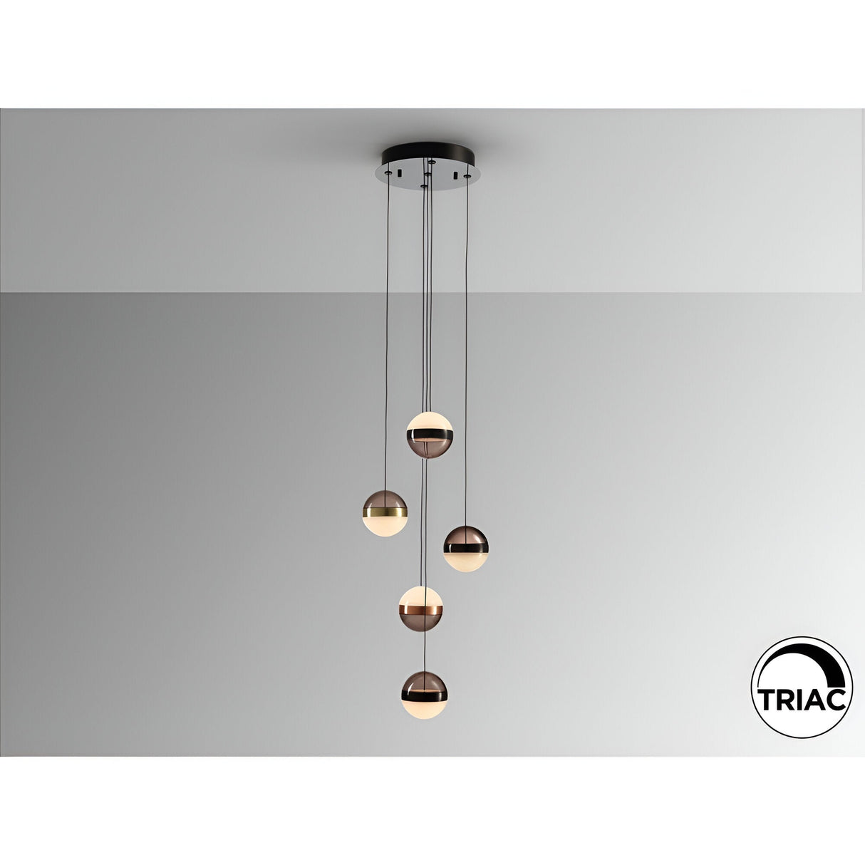 Orbes 5 Light Dimmable LED Cluster Pendant Light 36W 3000K - Multicoloured