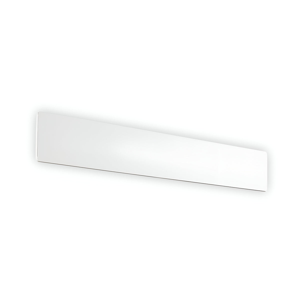 The Flara LED Wall Light 23W 4000K emits a soft, diffused glow with its modern rectangular design, providing energy efficiency and cool white light against a white background. Measuring 53cm in length, it features a sleek and slim design.