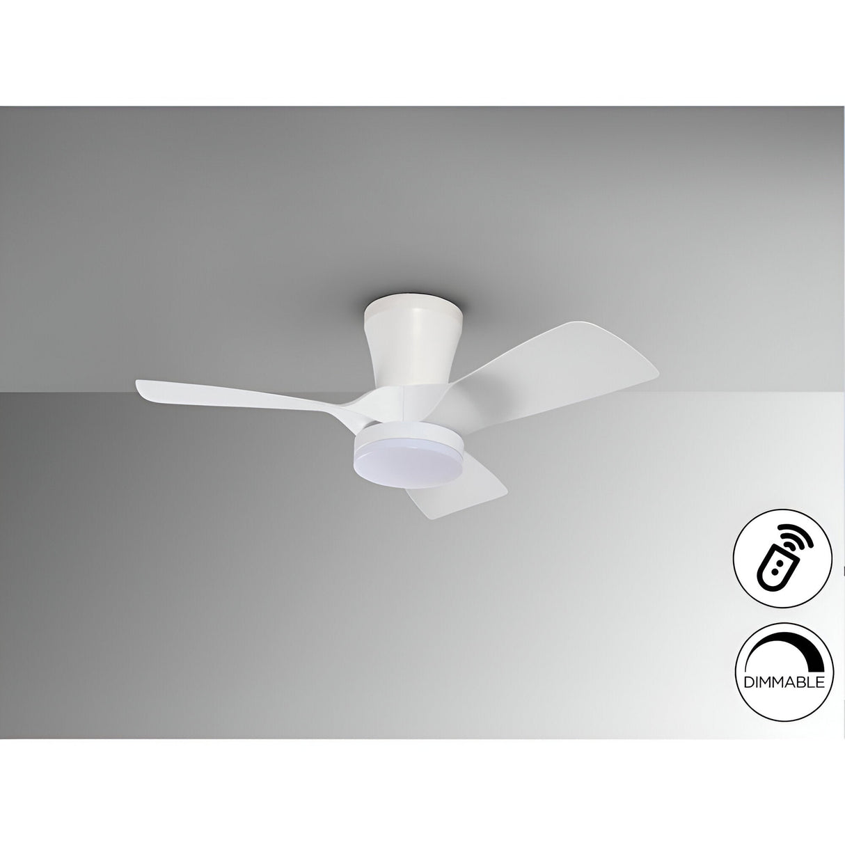 Polaris CCT Dimmable LED Ceiling Fan Light - White