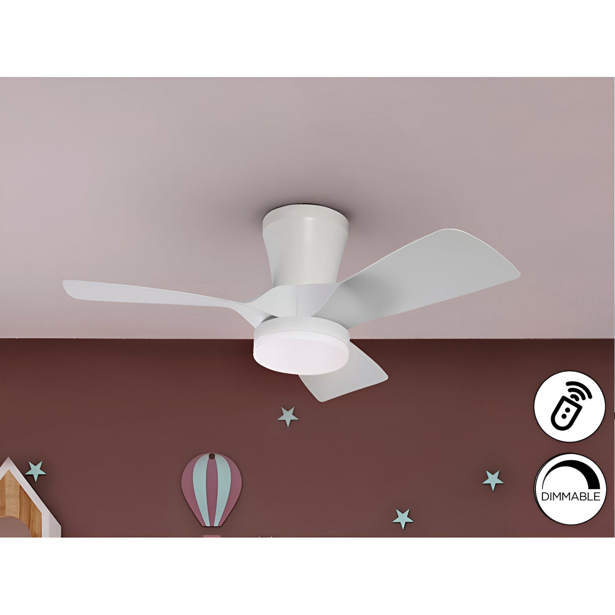 Polaris CCT Dimmable LED Ceiling Fan Light - White