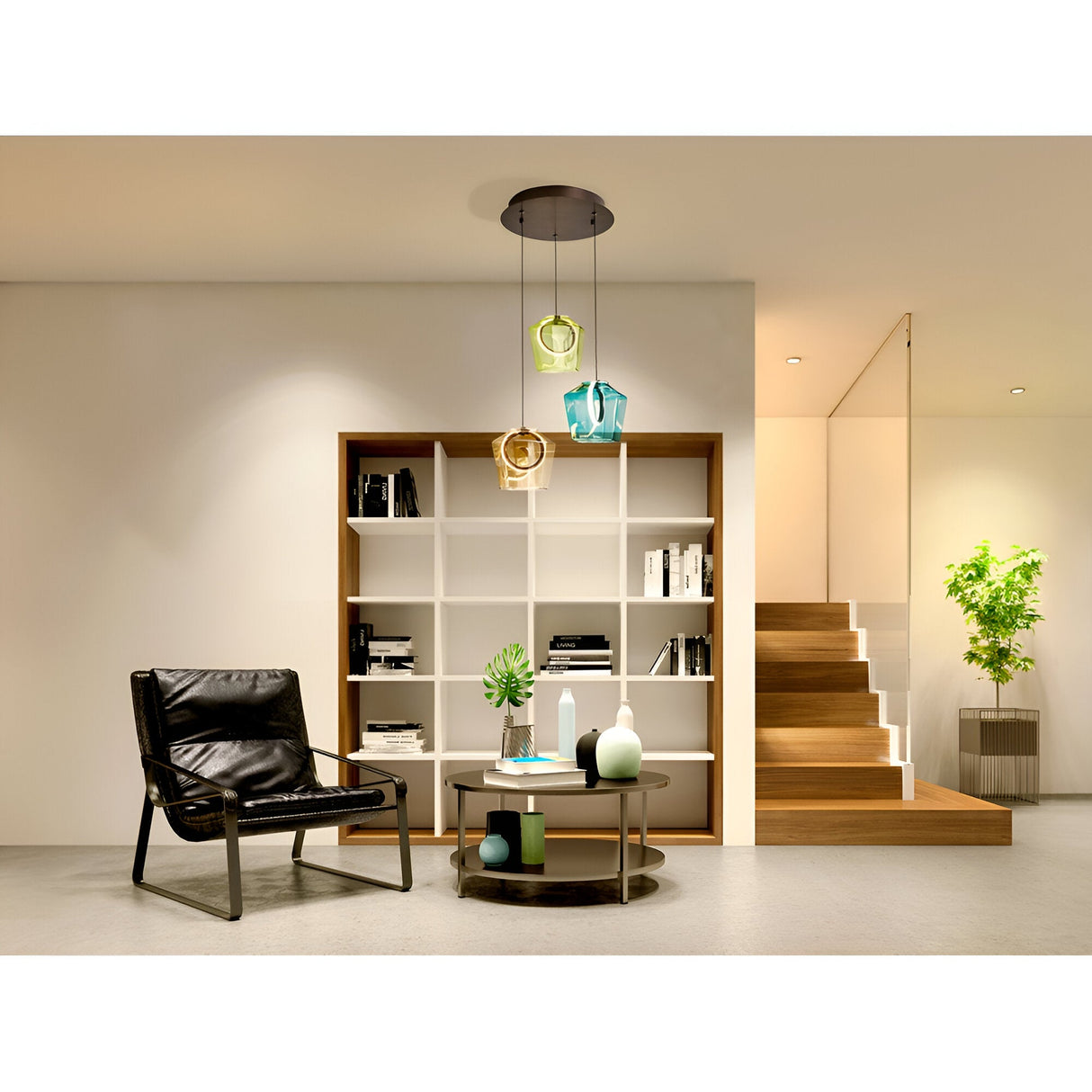 Ingrid 3 Light LED Cluster Pendant Light 18W 3000K - Multicoloured