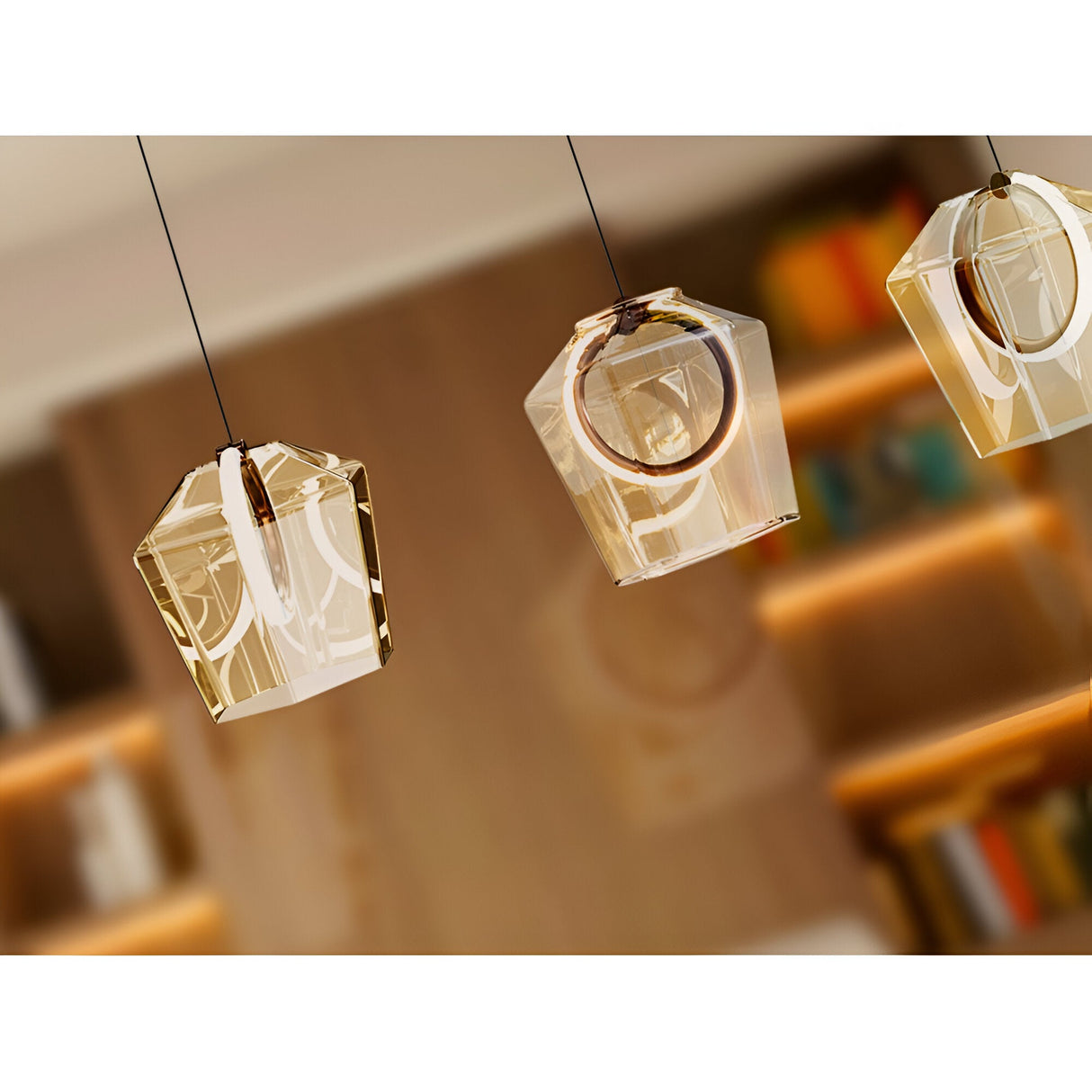 Ingrid 4 Light Dimmable LED Glass Bar Pendant 24W 3000K - Champagne