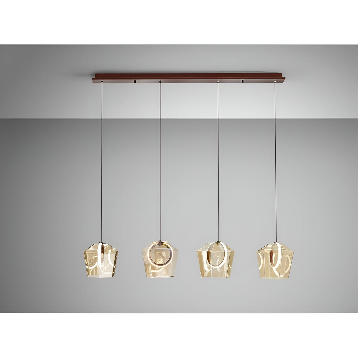 Ingrid 4 Light Dimmable LED Glass Bar Pendant 24W 3000K - Champagne