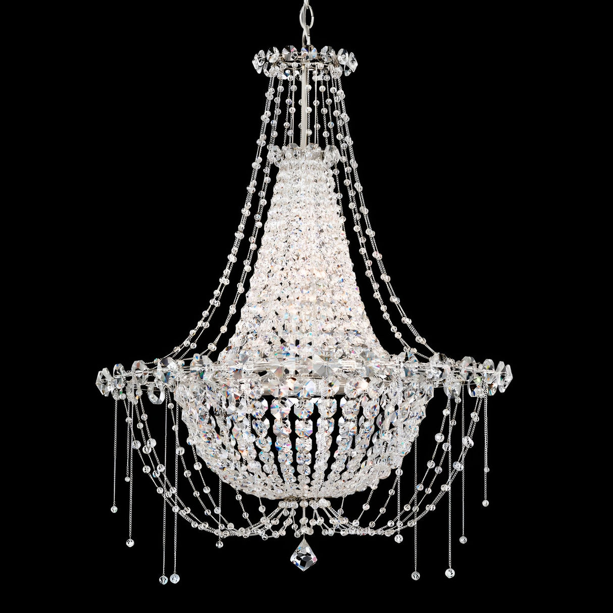 Amara 6 Light K9 Crystal Large Chandelier - Chrome