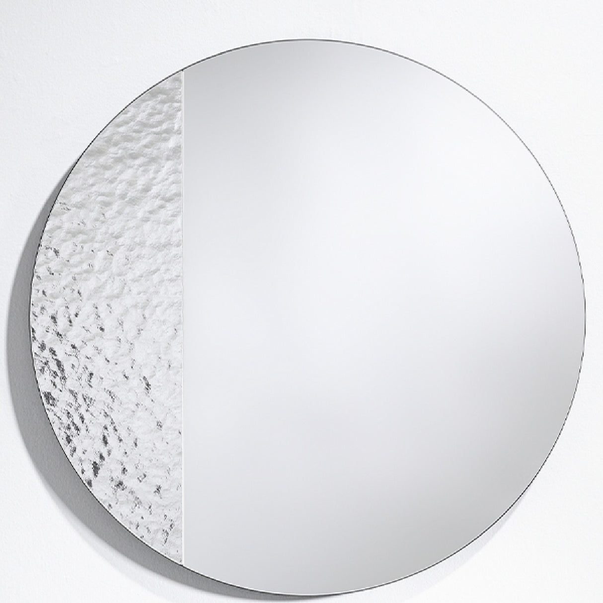 Cord Deco Textured Glass Round Wall Mirror 58cm