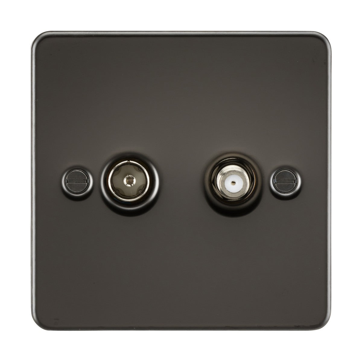 TV and SAT TV Outlet (isolated) - Gunmetal