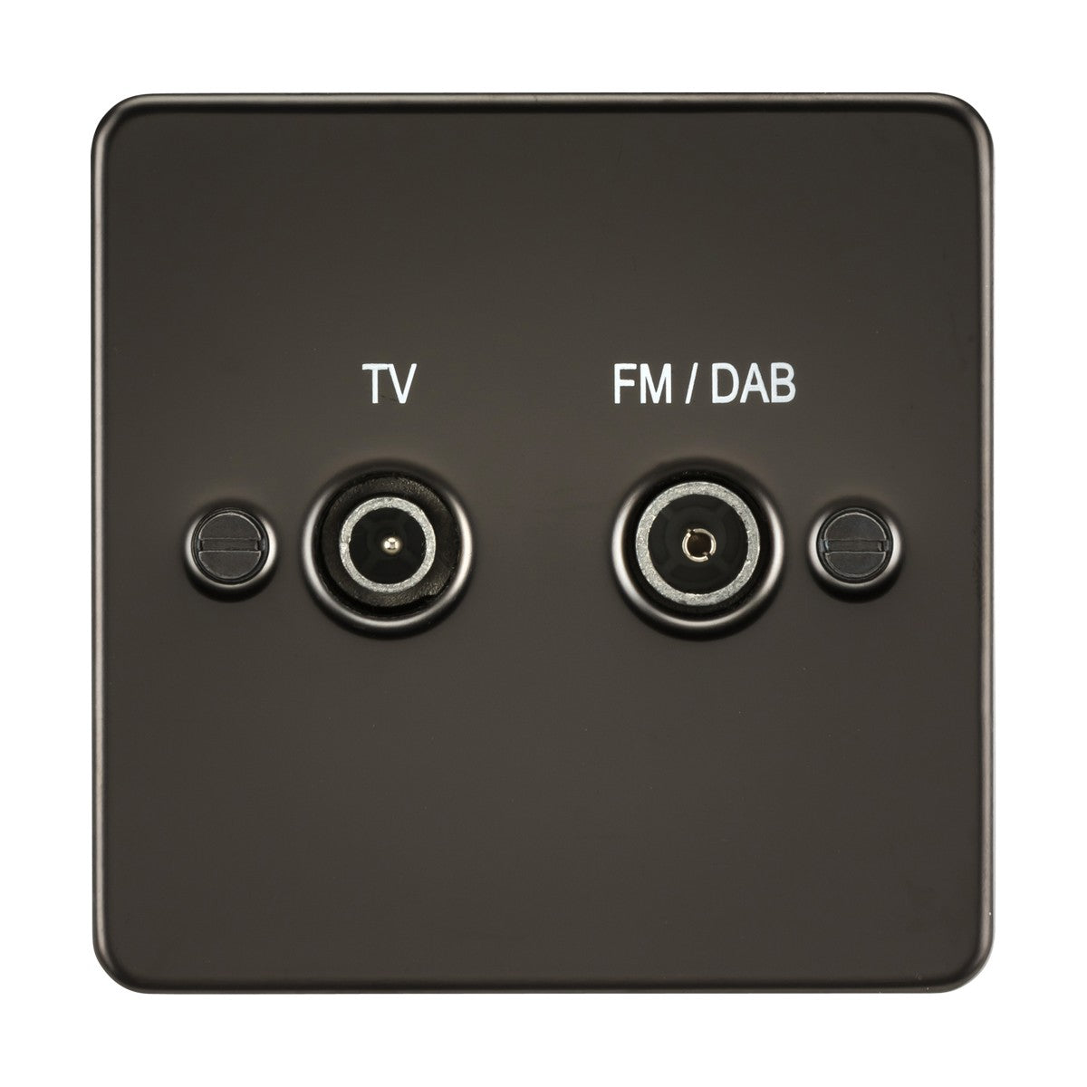 Screened Diplex Outlet (TV, FM DAB) - Gunmetal