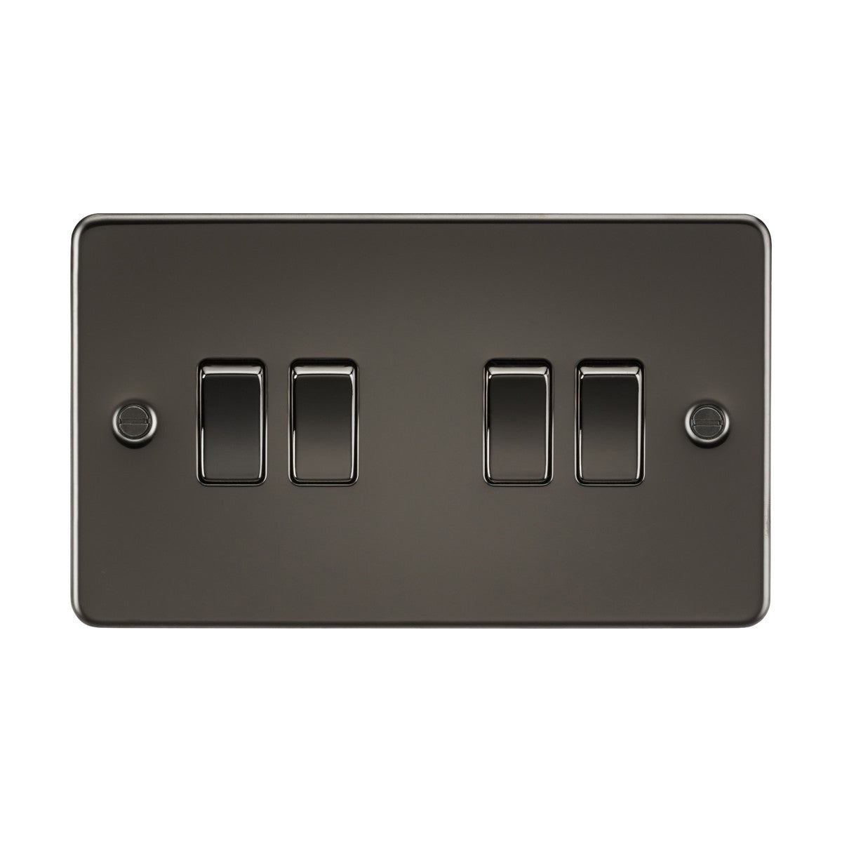 10AX 4 Gang 2-Way Switch - Gunmetal