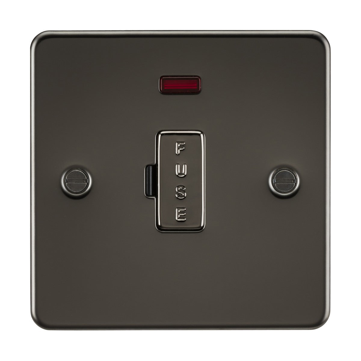 13A Fused Spur Unit with Neon - Gunmetal